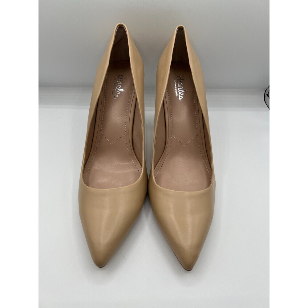 Charles David Nude Pointed Toe Pumps Heels Leather Women Size 11M Classic